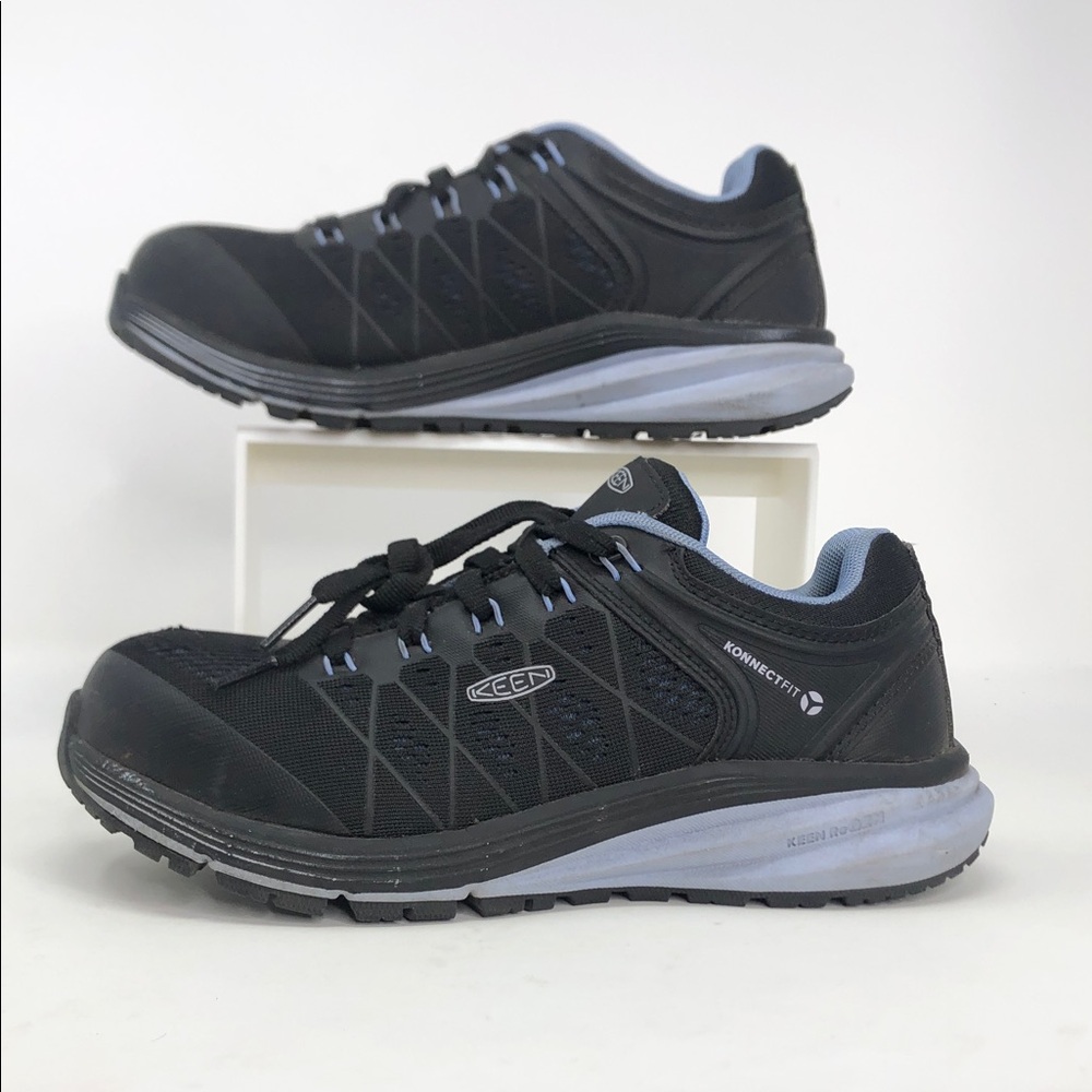 Keen Women’s Vista Energy Black Blue Carbon Toe EH Work SR Shoes - Size 7